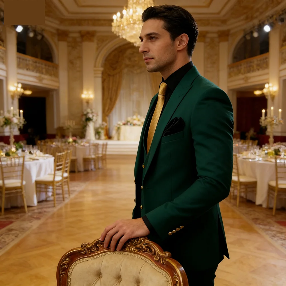 

3-Piece Men's Smoking Suit White Tuxedo Wedding Outfit with Jacket Design New Men's Clothing Blazer Set