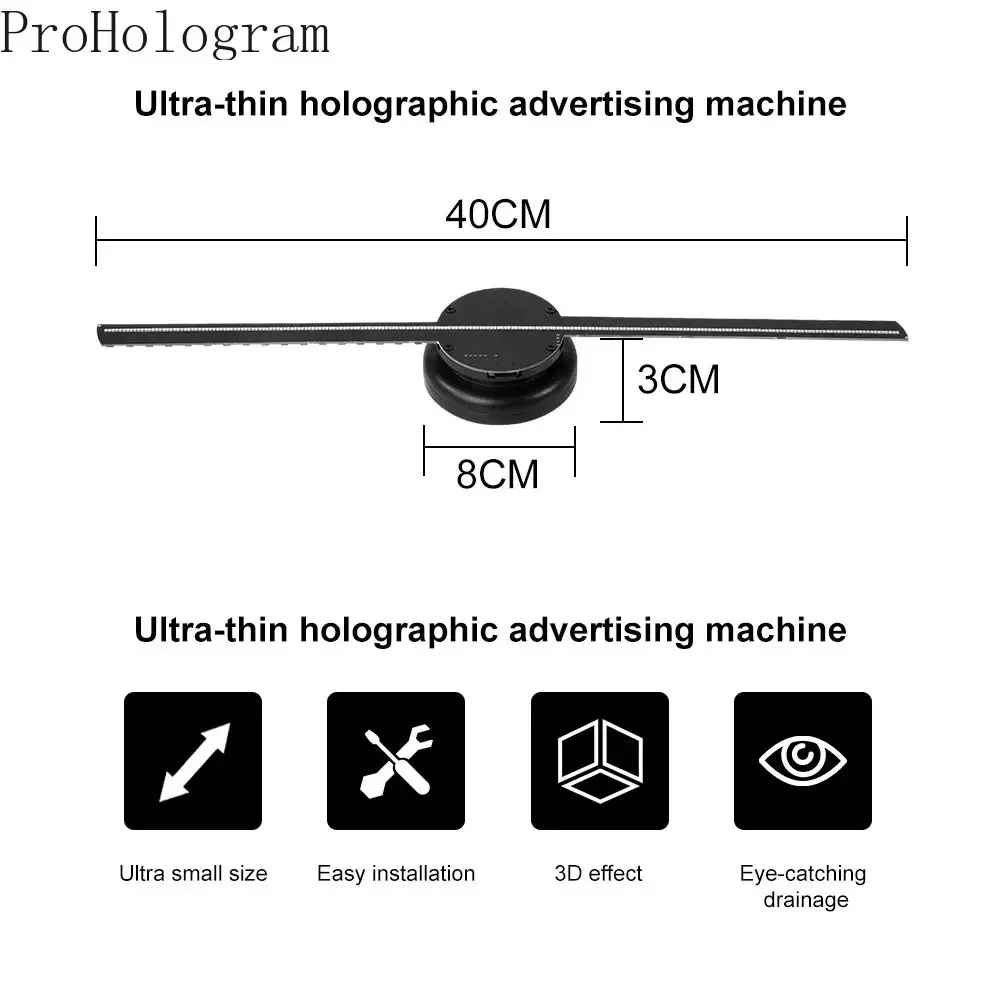 42cm 3D projektor hologramowy wentylator Wifi transmituje obraz wideo komercyjny wyświetlacz holograficzny Led komercyjny projektor hologramowy