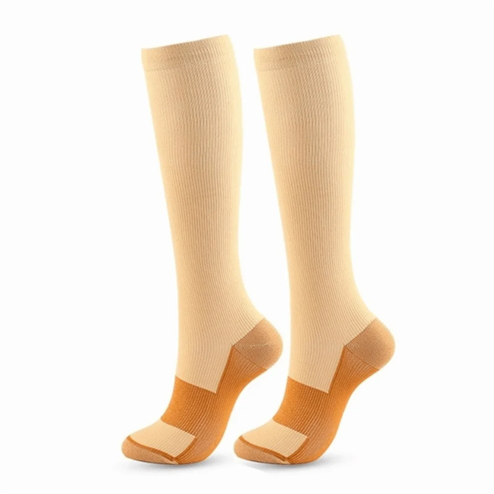 Running Socks Elastic Compression Socks Knee High Outdoor Men Calf Stockings Breathable Patchwork Sports Socks Travel