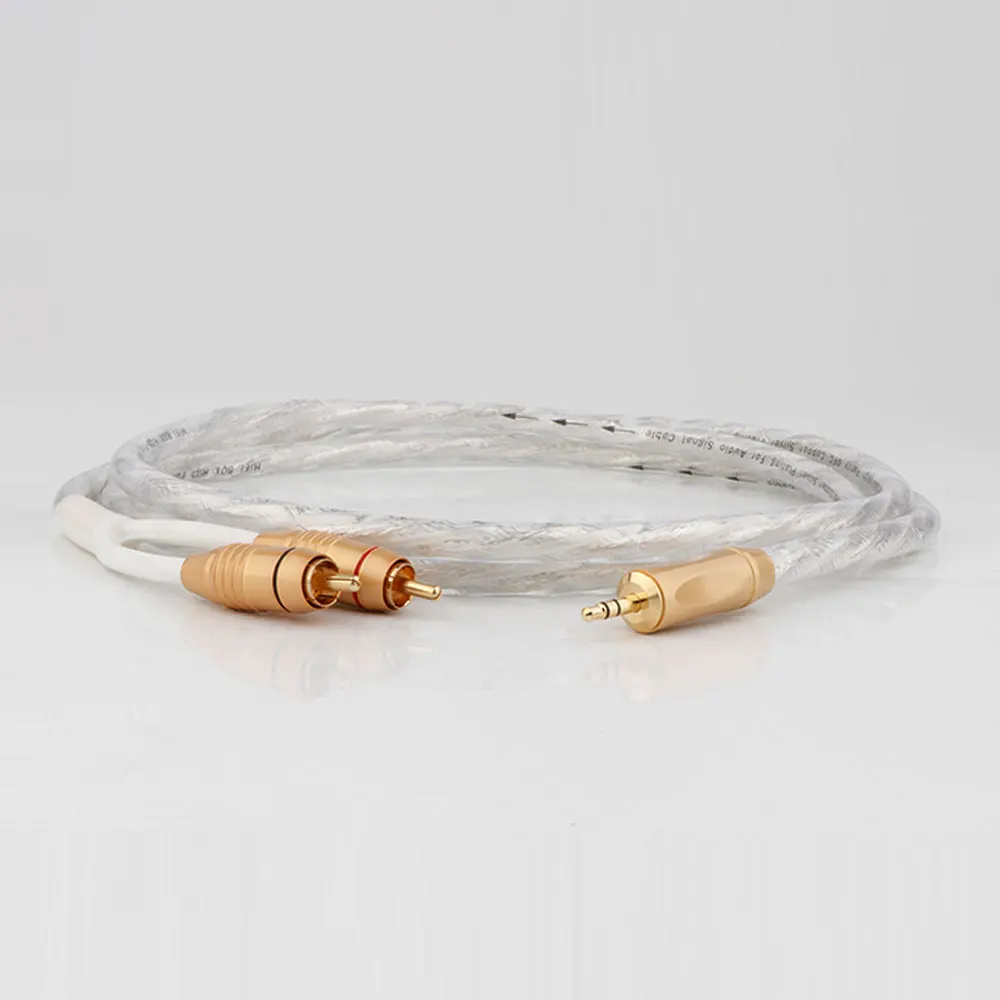 

Preffair Hi-End Silver Supreme Reference RCA Audio Interconnect Cable with 2.5mm Headphone Plug to 2 RCA Connectors