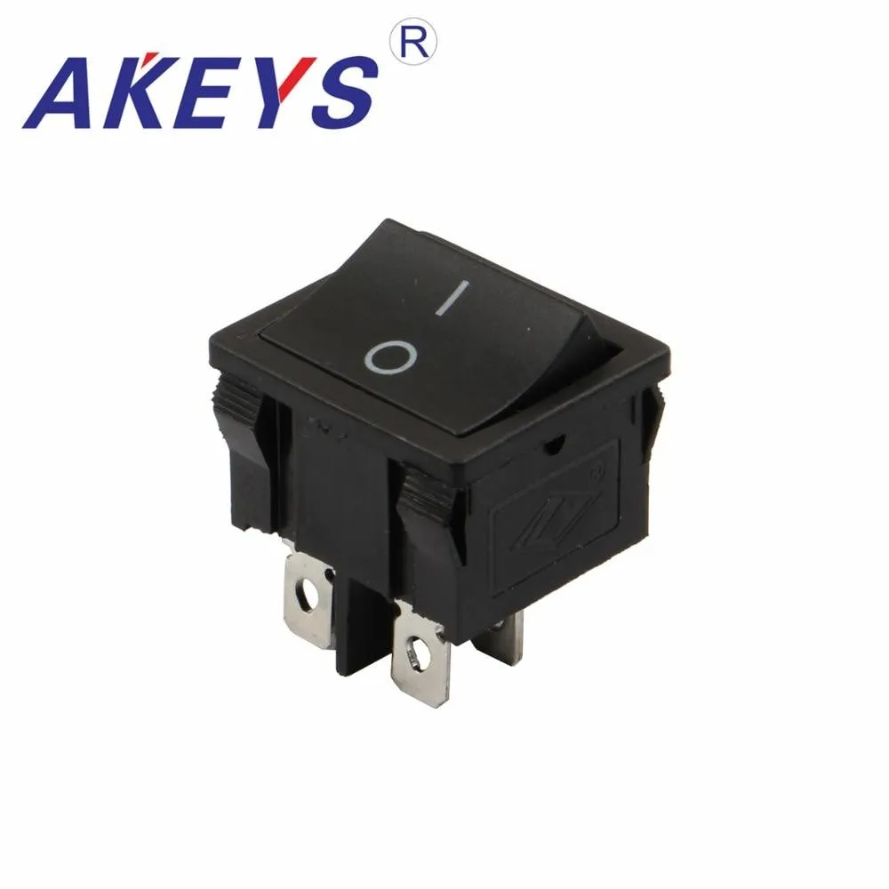 3pcs KCD5-201N Rocker Switch 21 * 24MM 4/6 Feet 2-Block Red/Green Double-Cut Switch with Light 6A250V
