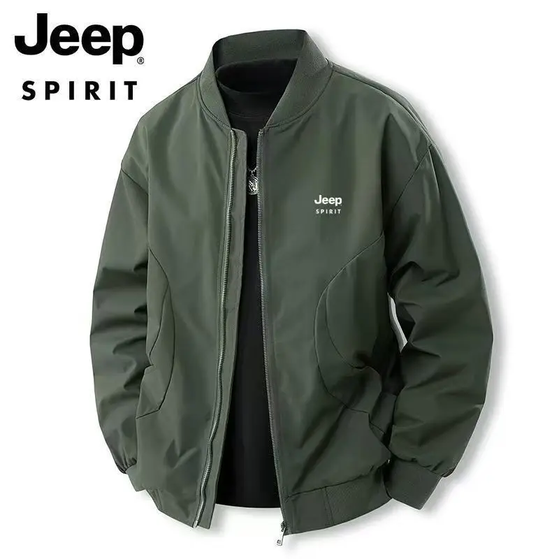 מעיל ג'יפ לגברים בסגנון בייסבול אמריקאי, סתיו/חורף, חדש, קז'ואל, צווארון עומד