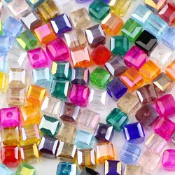 WLYeeS Austrian Square shape crystal beads 4mm 100pcs/lot Square Glass Loose bead for DIY Women Jewelry Necklace Bracelet Making