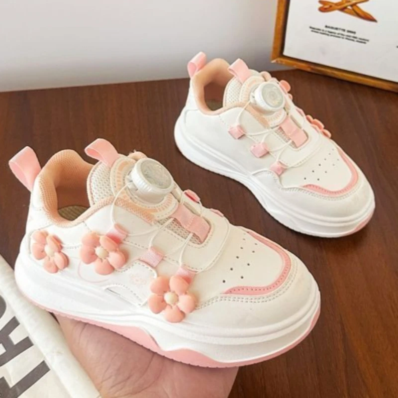الفتيات ربيع الخريف 2026 جديد جلد ناعم وحيد عدم الانزلاق أحذية رياضية أطفال حذاء كاجوال نمط الأميرة ملابس رياضية للأطفال #2