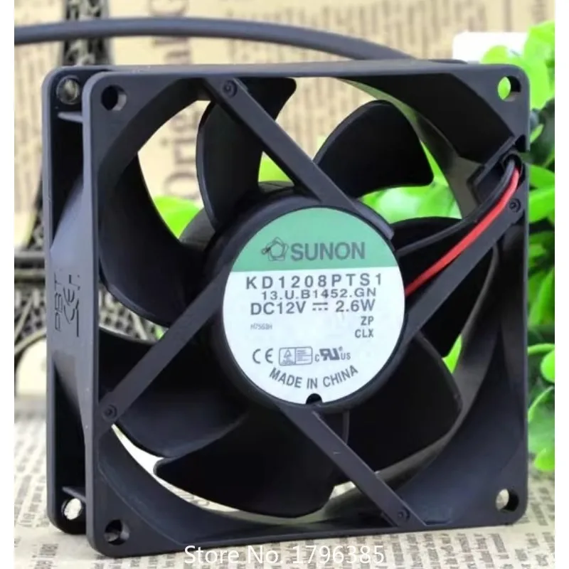 New Cooler Fan for SUNON KD1208PTS1 8025 12V 1.9W 2.6W Chassis Power Supply Cooling Fan 2-Wire 80 * 80 * 25mm