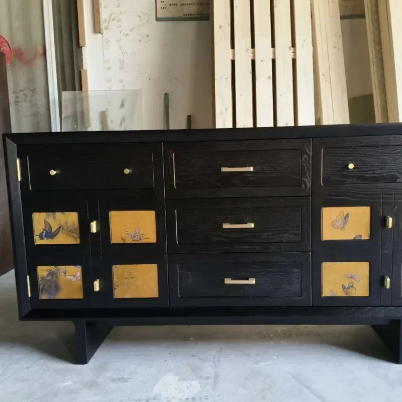 خزانة جانبية للرياح بتصميم عتيق من أمريكا الشمالية، خزانة جانبية لتناول الطعام من الخشب الصلب، خزانة جانبية فرنسية من القرون الوسطى، خيوط سحابة عطرة #4