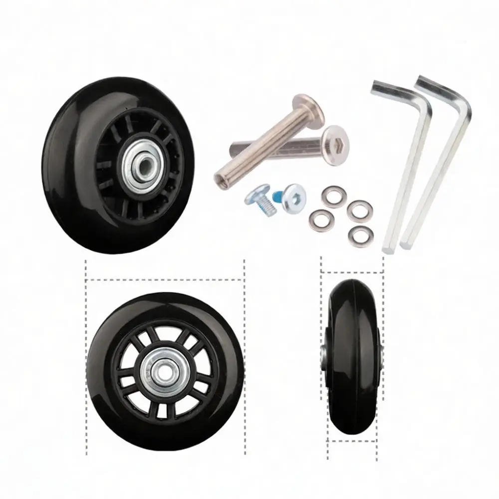 Silent Replacement Luggage Wheels Rubber Casters Suitcase Repair Accessories Durable Rolling Parts For Travel Trolley Bags
