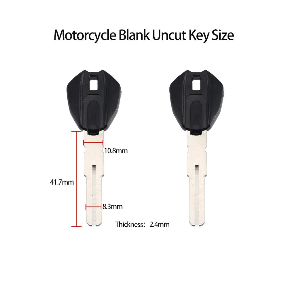 43mm New Blank Motorcycle Uncut Key Black for Ducati Motorbike Spare Part Replacement Accessory