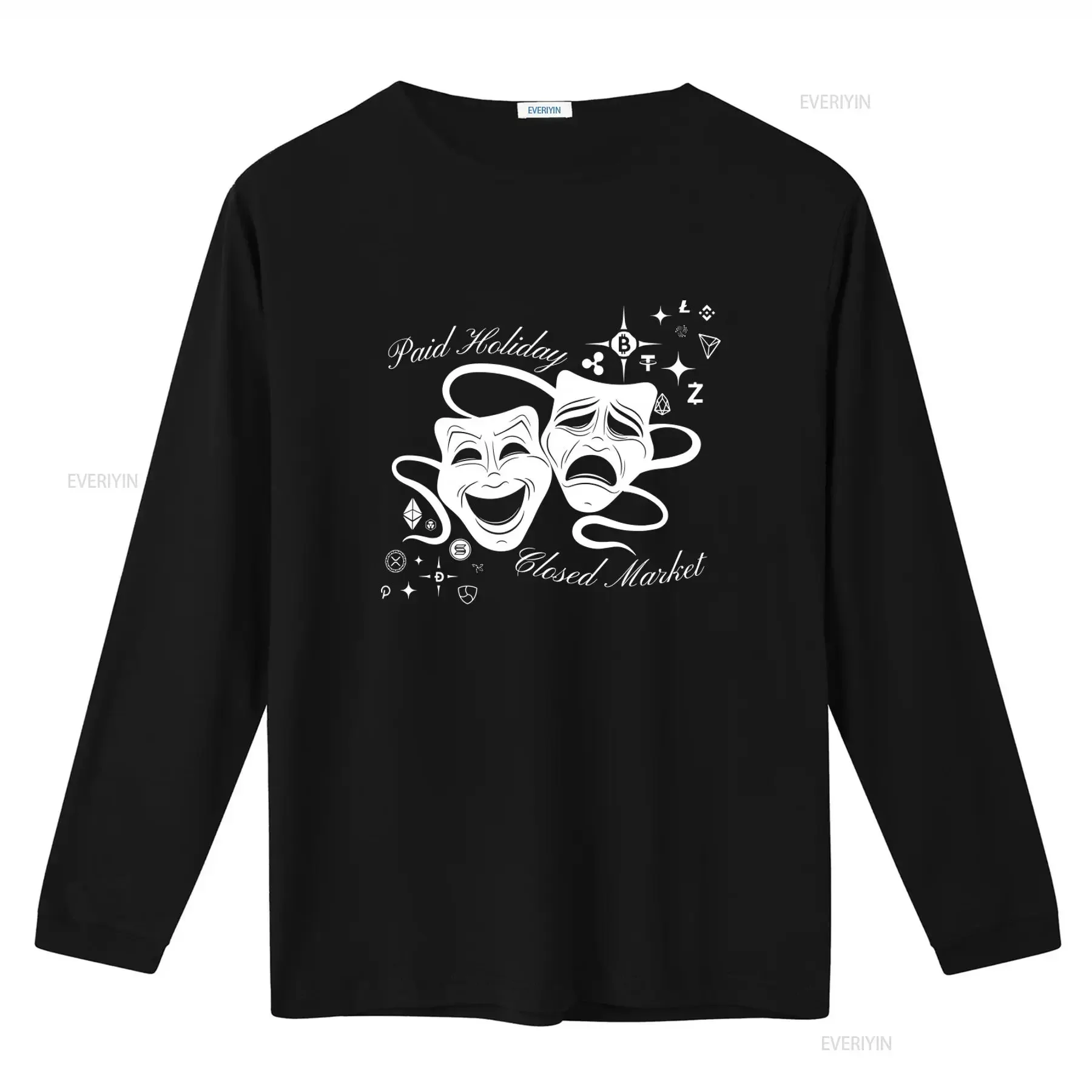 Smile Now Cry Later Crypto Coin Style T Shirt Paid Holiday Closed Market Funny Investor Clothes Cryptocurrency Bitcoin Apparel view 2
