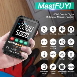 MATSFUYI FY107 Handheld Digital Smart Multimeter Dual display can automatically measure AC and DC voltage, resistance, on/off