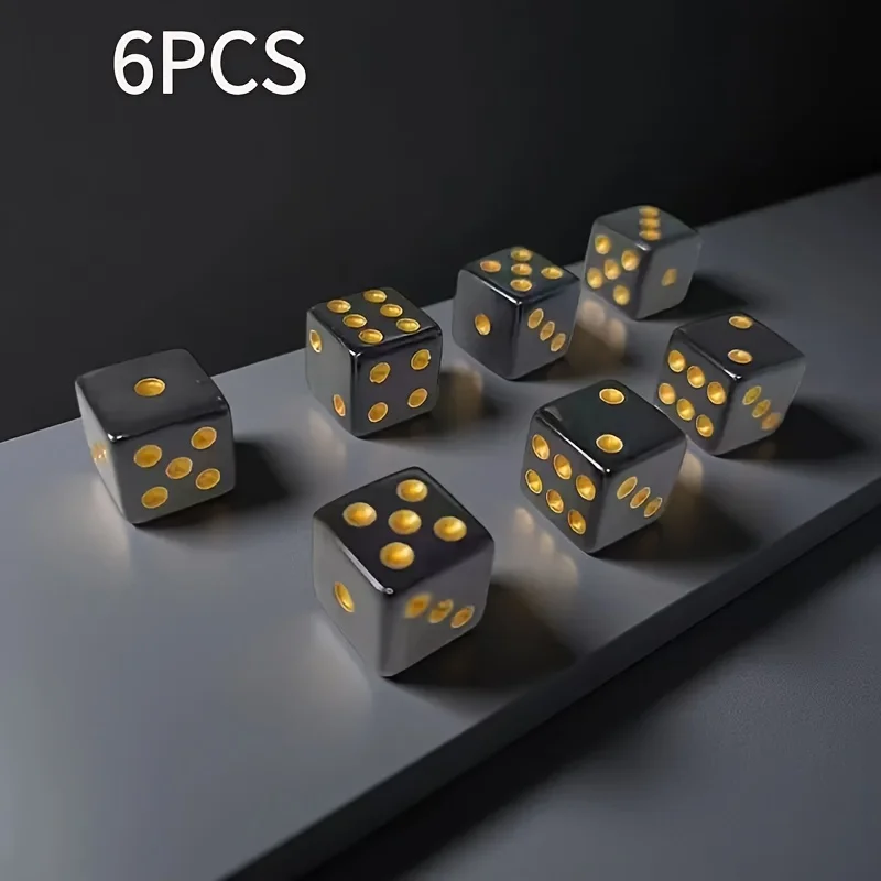 Black and Gold Color Combination Dice, Classic Board Game Accessories Tabletop Game Acrylic Minimalist Game Durable