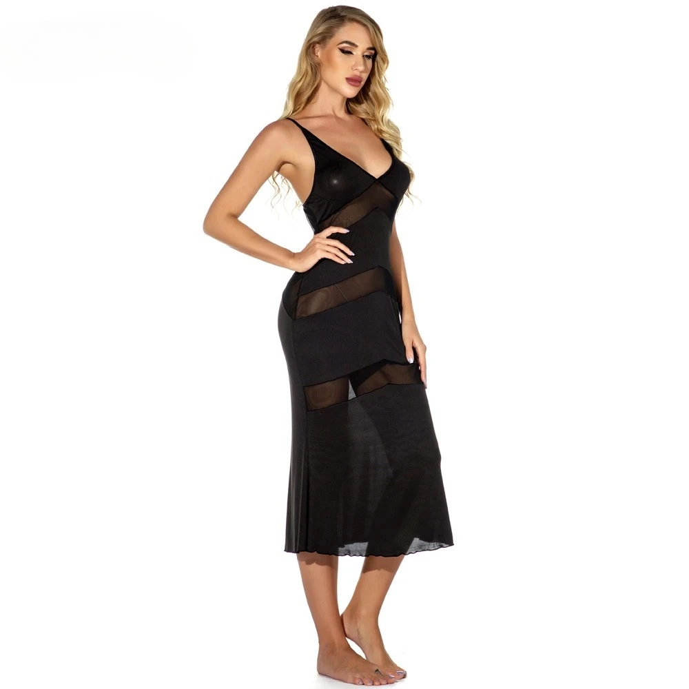 

Erotic Sexy Lingerie Lady Chiffon Three Point Perspective Nightdress Sexy Night Wear Gown Plus Size Lingerie Pajama Suit