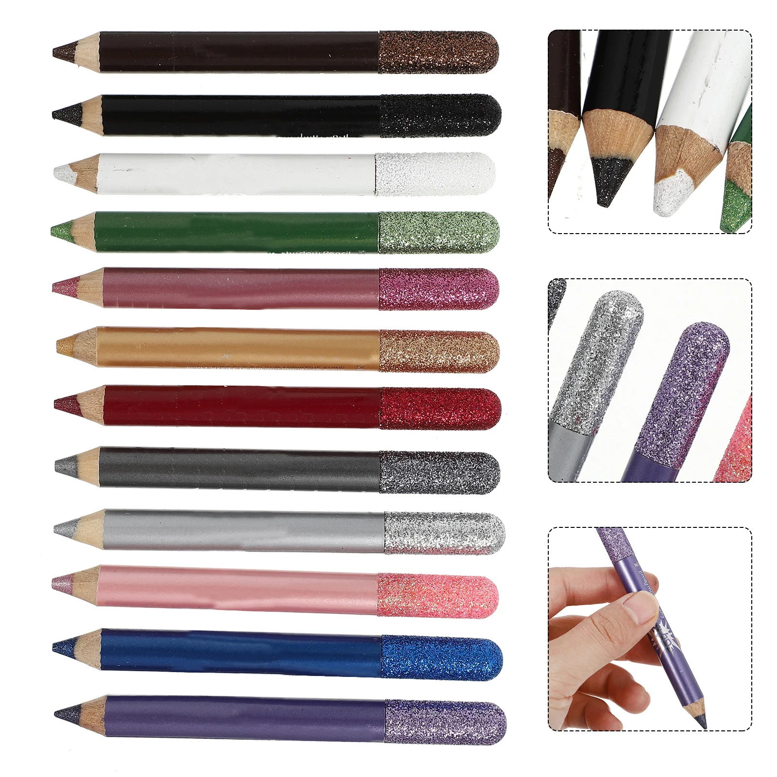 

12Pcs Eye Shadow Sticks Shimmer Colors Makeup Pen Long-Lasting Set for Eyeshadow Stick 12 Colors Eyeshadow Stick