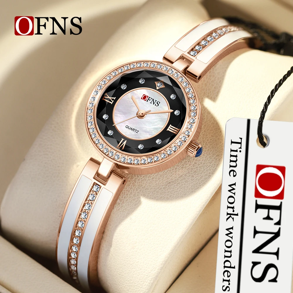 OFNS 新しい 1543 豪華でファッショナブルな女性のクォーツ時計防水とハイエンドのダイヤモンド象嵌女性のクォーツ時計