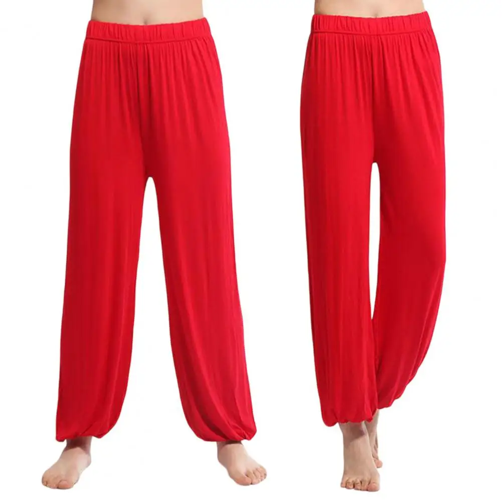 

Women Belly Dance Pants Casual Loose Solid Color Elastic Waistband Bloomers for Belly Stage Performance Theme Party Pants