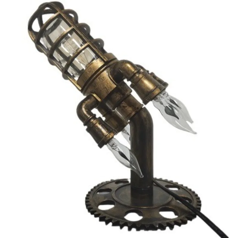 

Steampunk rocket lights, flame night lights, decorative table lamps