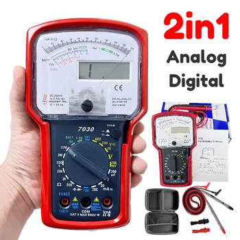 KT7030 2 in 1 digital display multimeter high precision analog multi meter digital multimeter with protective cover KTI meter