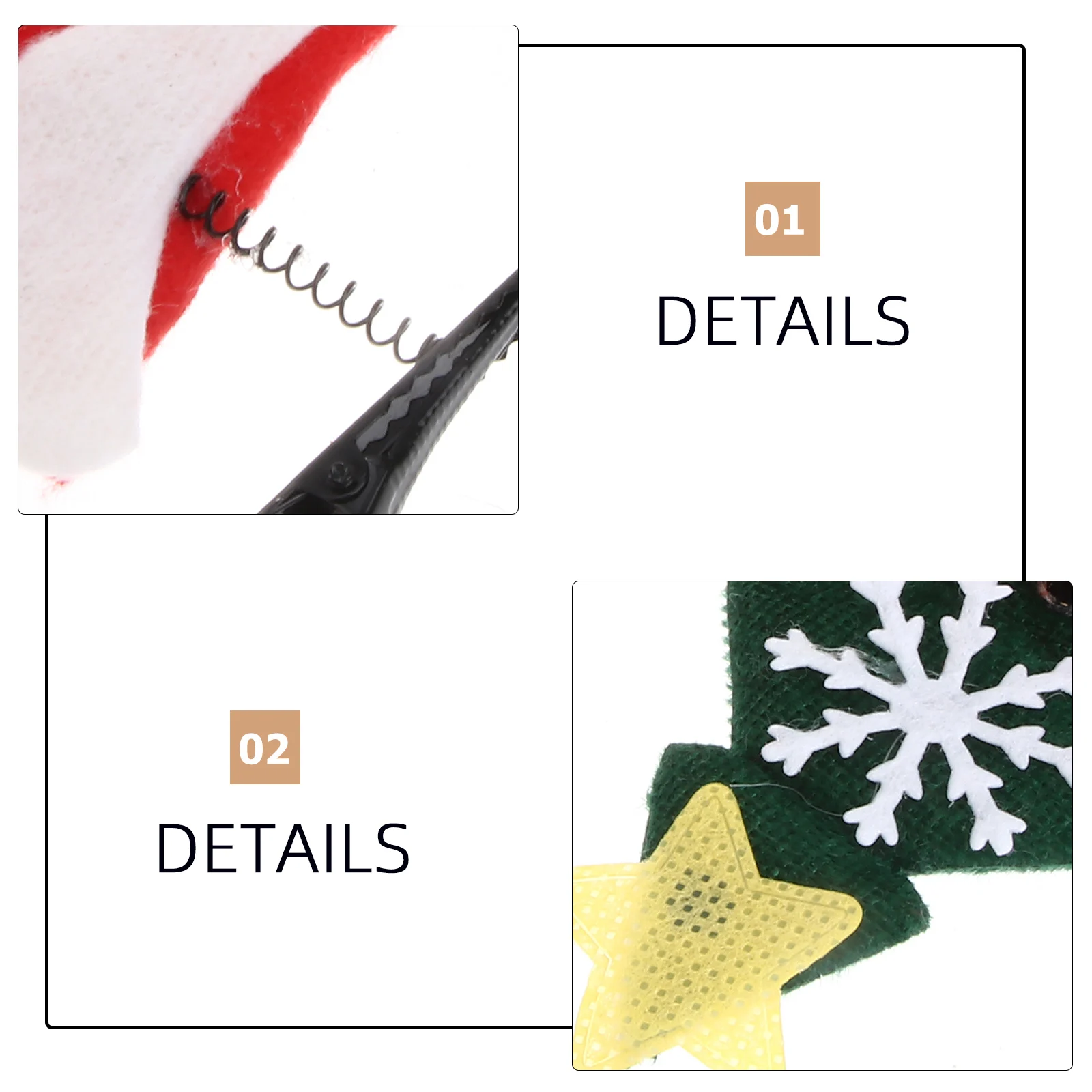 

6 Pcs Spring Hair Clips Durable Felt Cartoon Christmas Barrettes for Women Girls Festive Accessories No Fading Easy Match Outfit
