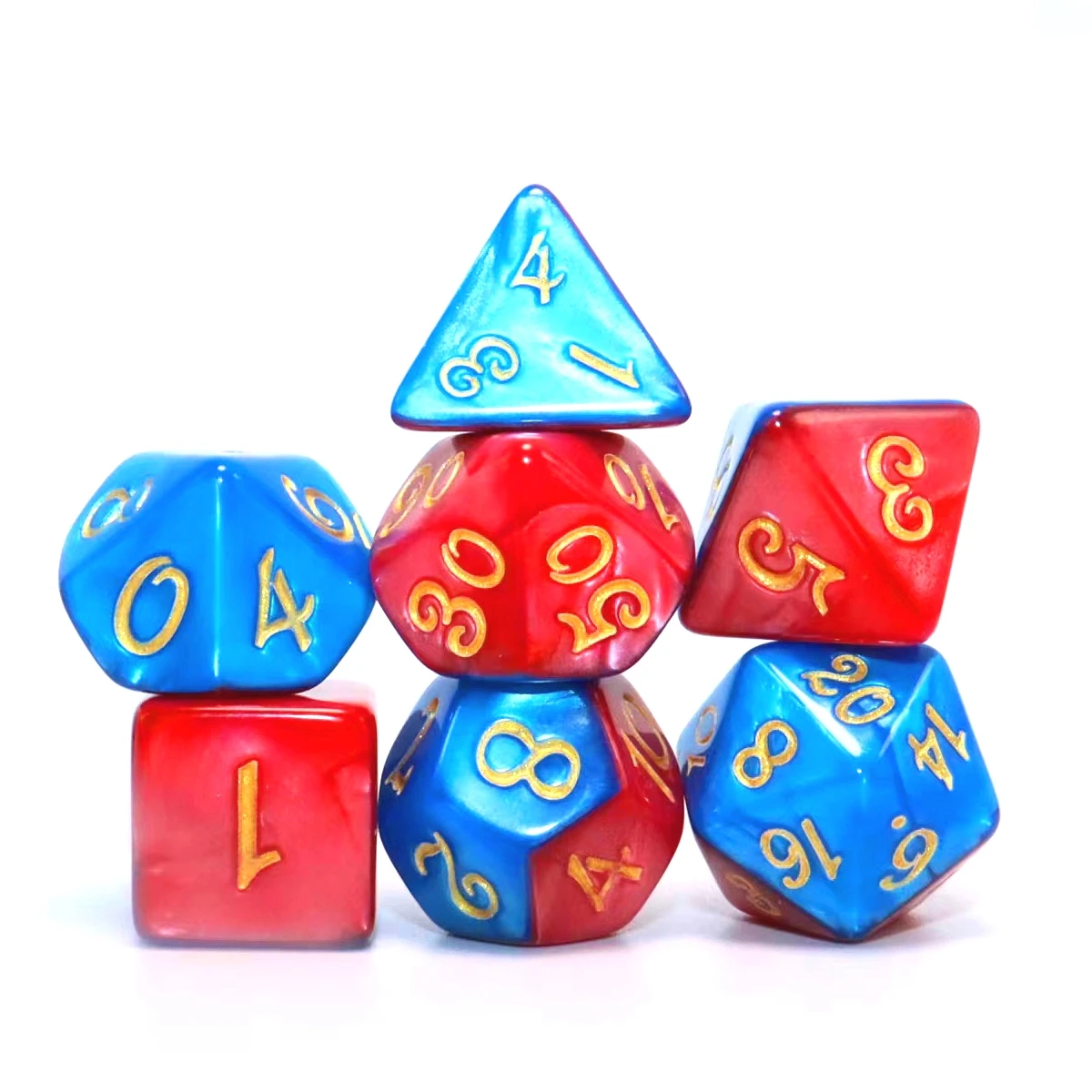 

Цветные Многослойные дизайнерские игровые кости для Хэллоуина, искусственные игровые кости для Хэллоуина, 7 шт.