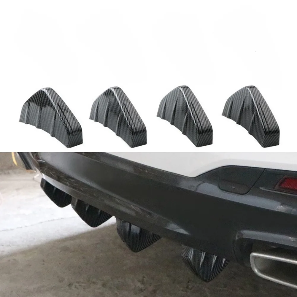 4pcs Automotive Chassis Spoiler Plastic 14*14*6cm For Cars Trucks SUVs Lower Bumper Lip Spoilers Rear Bumper Decorative Spoilers