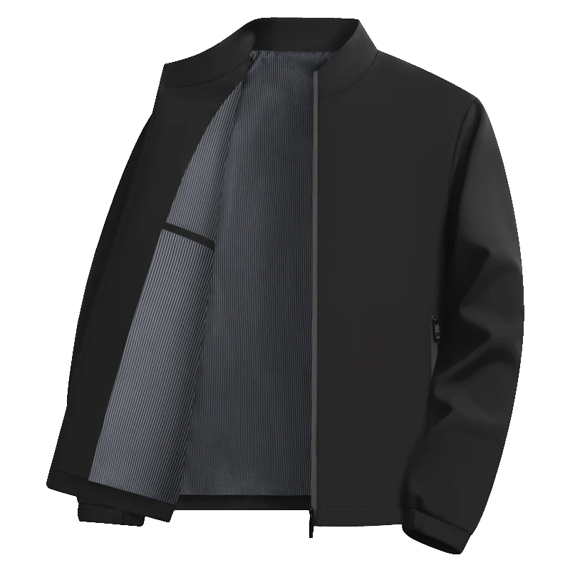 

2025 New Spring Autumn Jacket for Men Stand Collar Zipper Business Overcoat High Quality Fashion Casual Men Clothing Windproof