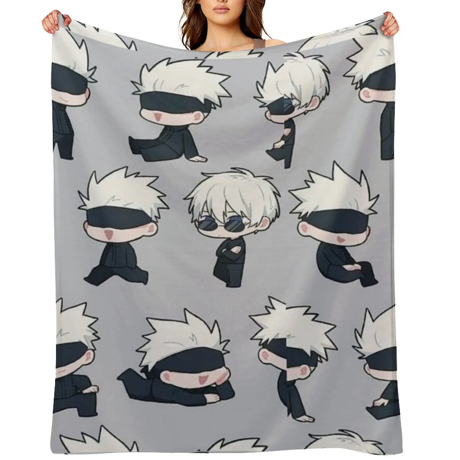 

gojo sensei Throw Blanket anime Flannel Extra Large Throw Nap Blankets