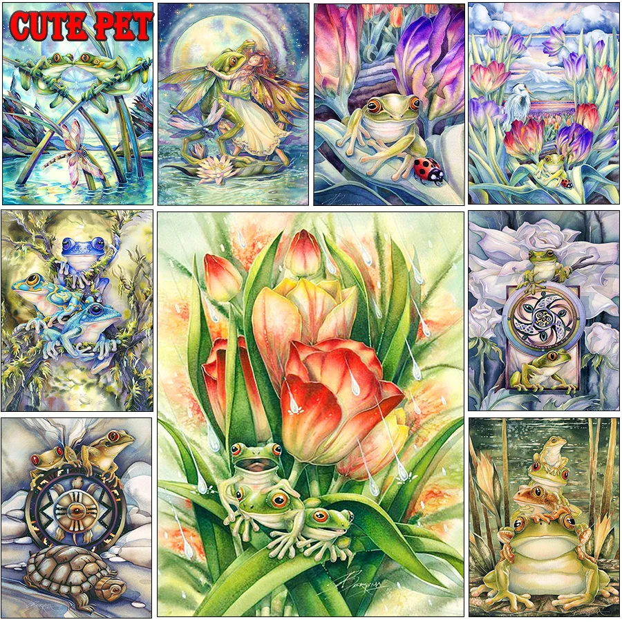 Full Square Round Diamond Painting Frog 5D DIY Diamond Embroidery Animals Cross Stitch Mosaic Sale Rhinestone Home Decor Gift