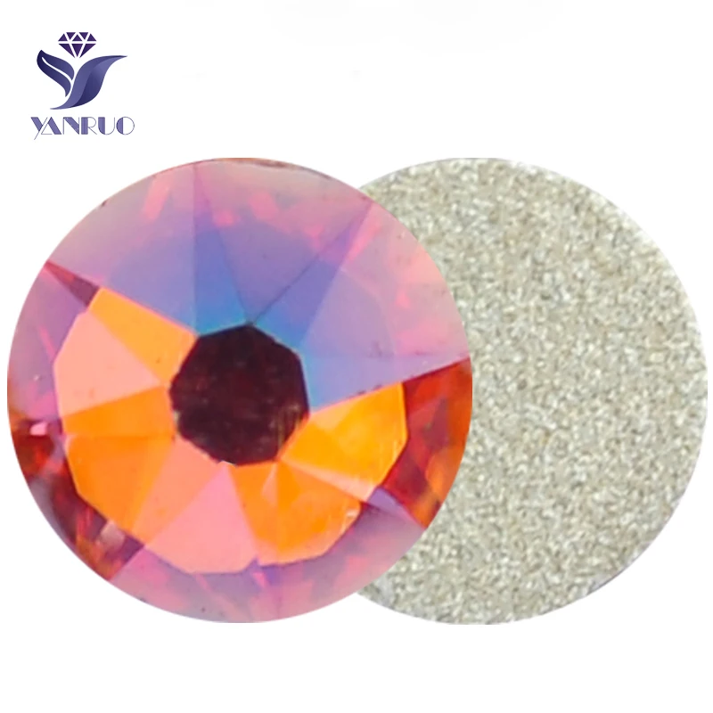 YANRUO 2088 Astral Pink Cold Fix Rhinestones Glitter Glass Stones Non Hotfix Flat Back Strass Crystals For Jewelry DIY Crafts