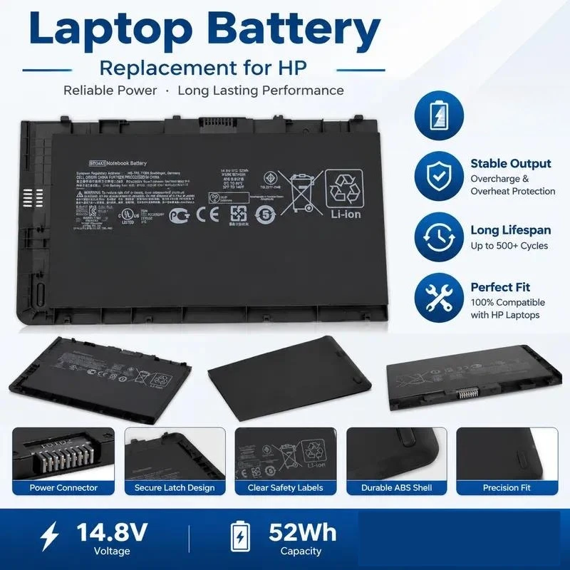 Replacement Laptop Battery BT04XL BA06XL Compatible with EliteBook Folio 9470m 9480m Notebook Battery