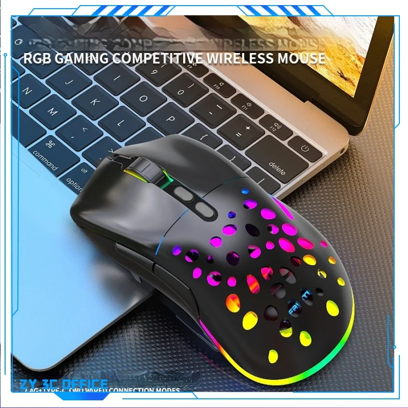 M88 Wireless Mouse Rgb Luminous 2.4g  Dual-Mode Game Tailboard Back Cover Interchangeable Home Office Desktop Laptop Universal