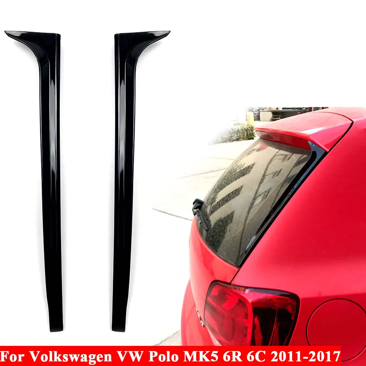 

Rear Window Splitter For Volkswagen VW Polo MK5 6R 6C 2011-2017 Deflector Cover Side Spoiler Canard Sticker Trim Car Accessories