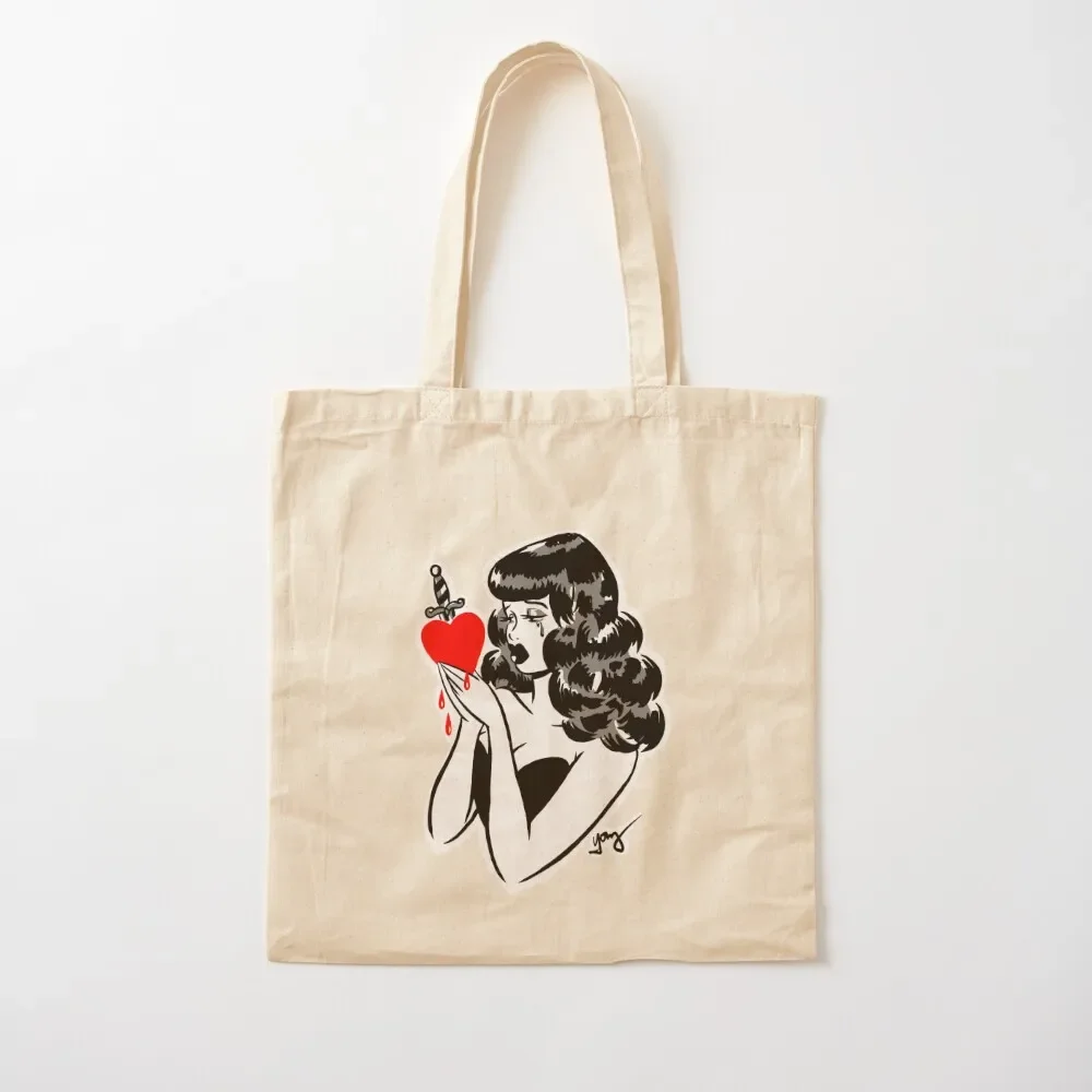 

Sad Bettie Pinup Tote Bag shopping bags foldable reusable grocery bags Shopper handbag canvas tote bag Tote Bag