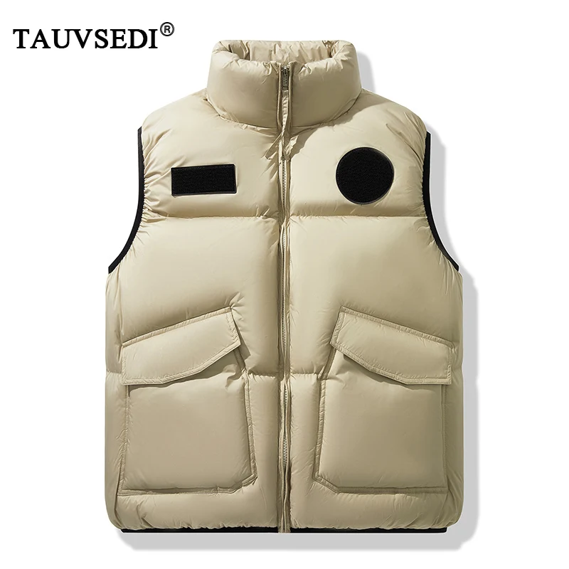 

Autumn Winter Men Casual Pocket Windproof Sleeveless Vests Coats Man Cargo Loose Vests Male Waistcoat Overcoat Warm Vest Jackets