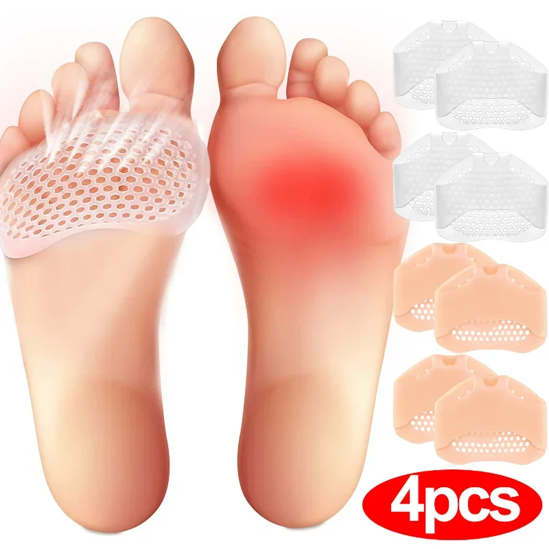 Respirável Silicone Honeycomb antepé Palmilhas, High Heel Shoes Pad, Cuidados de Saúde Shoe Palmilha, Inserção de Massagem, 2 Pcs, 4Pcs