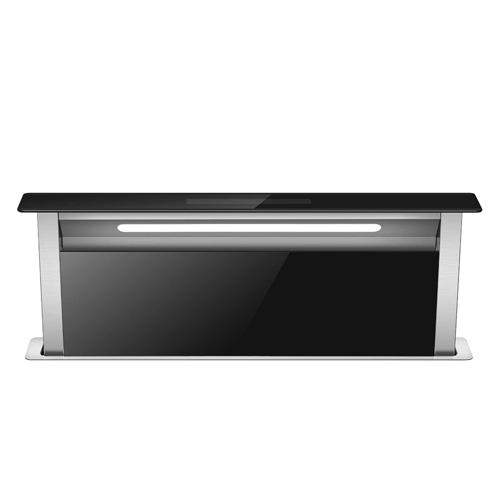 New latest glass and stainless steel downdraft kitchen range hood