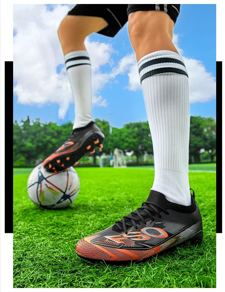Neue Herren Fußballschuhe FG Ultraleichte Fußballstiefel Outdoor-Trainingsschuhe Fußballspiel Lange Stollen Rutschfeste Stollenschuhe Dropshipping – Detail 14