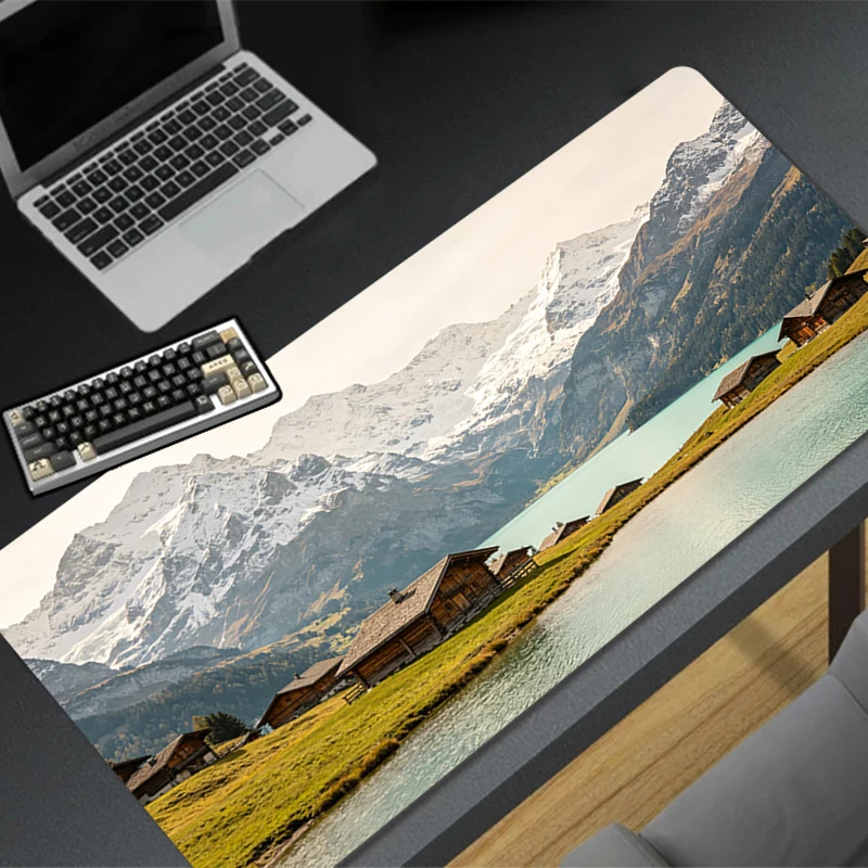 Office Mouse Pad Esports Gamer Keyboard Mat PC Computer Acessories Non Slip Gaming Desk Mat Natural Landscape Extended Mousepad