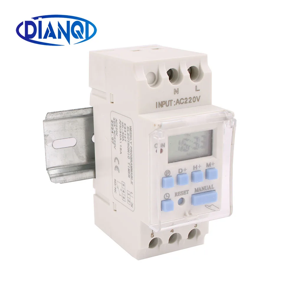 Timer 220V 110V 24V 12V AHC10A TE-4163 Digital LCD Power Timer Programmable Time Switch Relay 40A AHC40A Weekly Control Timer