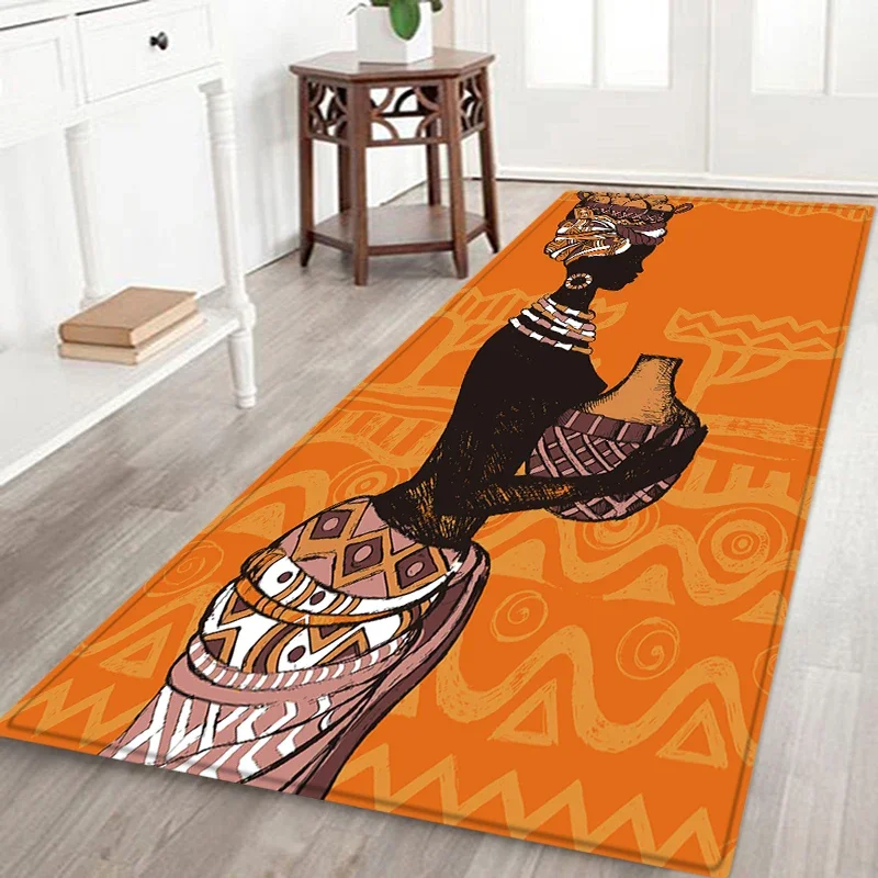 African Women Carpet for Living Room Home Decor Kitchen Hallway Balcony Rugs Bedroom Bedside Foot Pad Bath Non-slip Door Mat