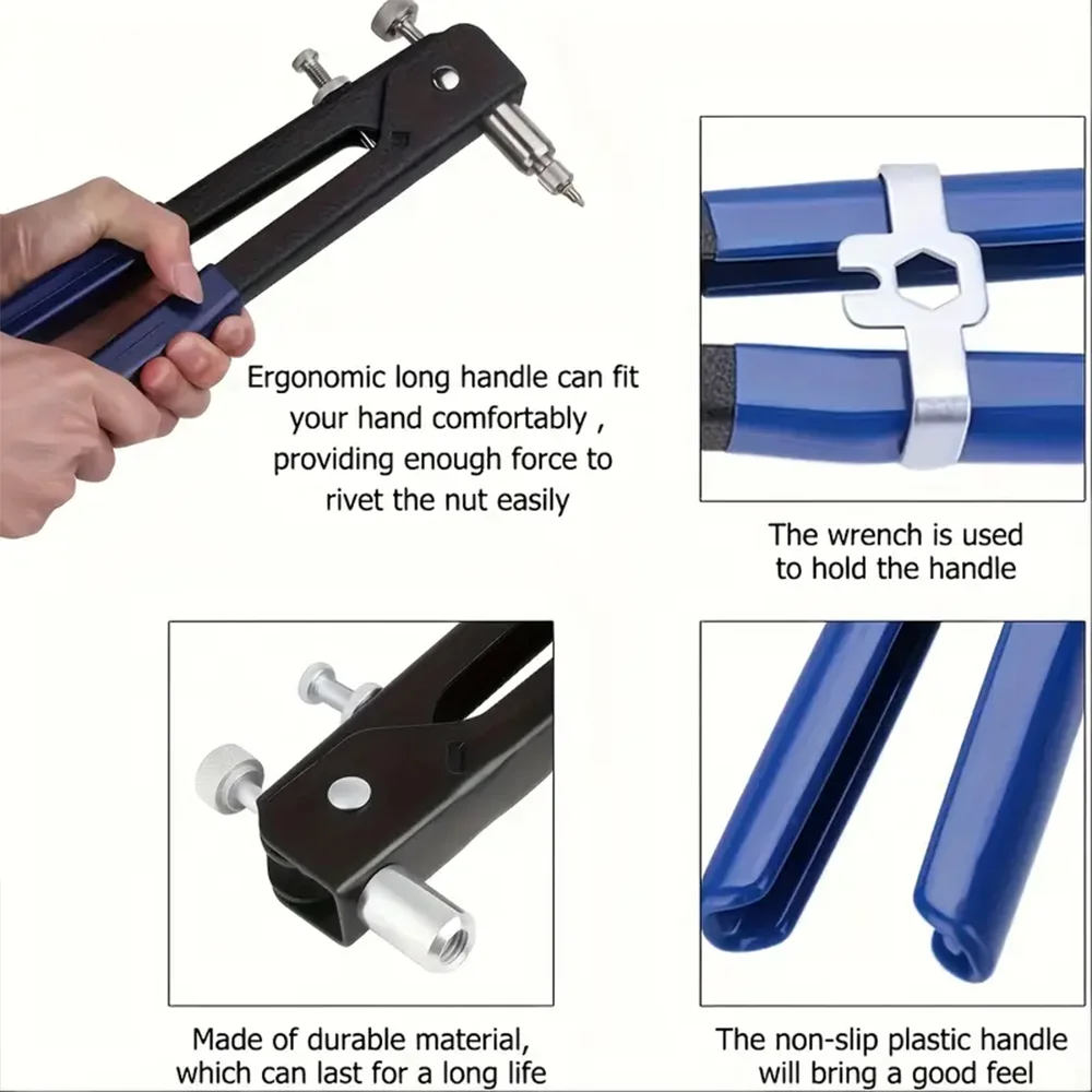 M3~M8 Manual Rivet Nut Gun M3 M4 M5 M6 M8 Multi-specification Home Riveting Machine,Cordless Pull Rivet Gun, Pull Rivet Tools