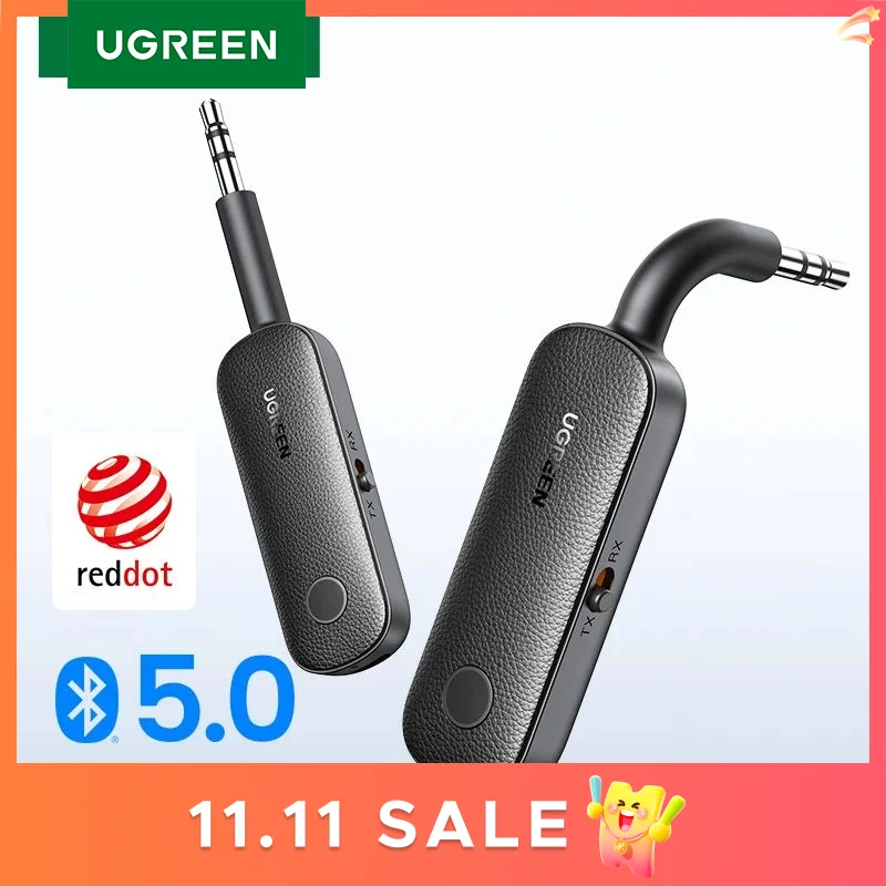 【RU】UGREEN 2-in-1 Bluetooth AUX 5.0  3.5mm for Earphones TV Car Audio