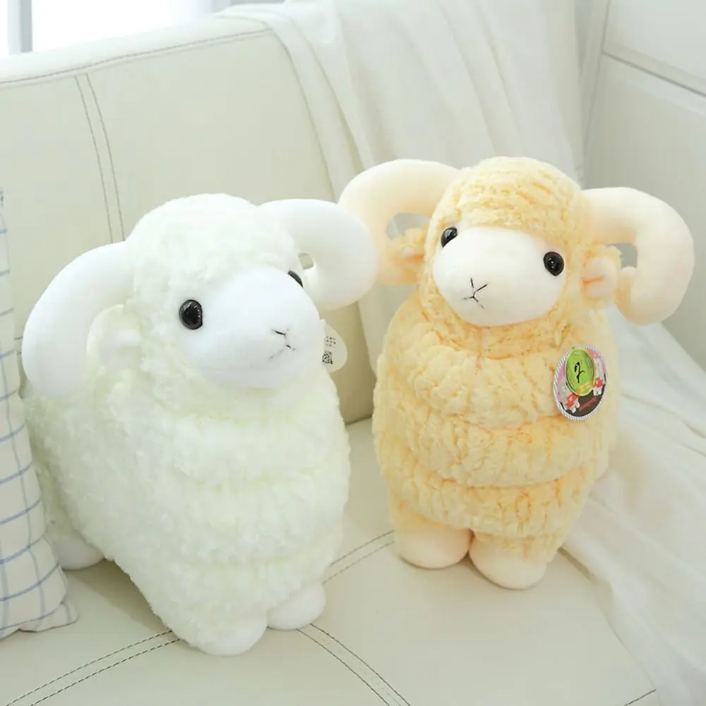 

Simulation Doll Big Horns Baby Goat Plush Doll PP Cotton 25/35cm Sheep Plush Toys Stuffed Lovely Baby Goat Keychain Easter Gifts