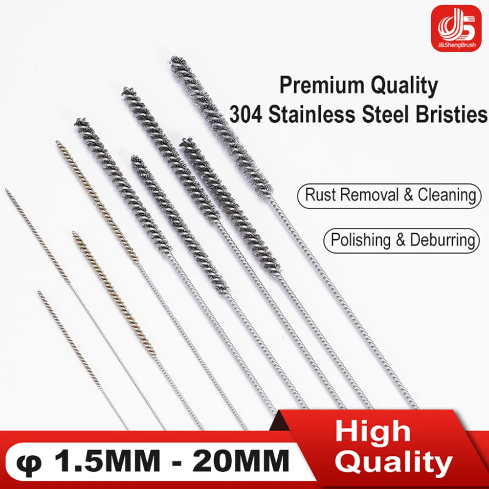Stainless Steel Twisted Wire Tube Brush Hand Tool for Deep Hole Cleaning Crosshole Deburring Rust Welding Slag Removal