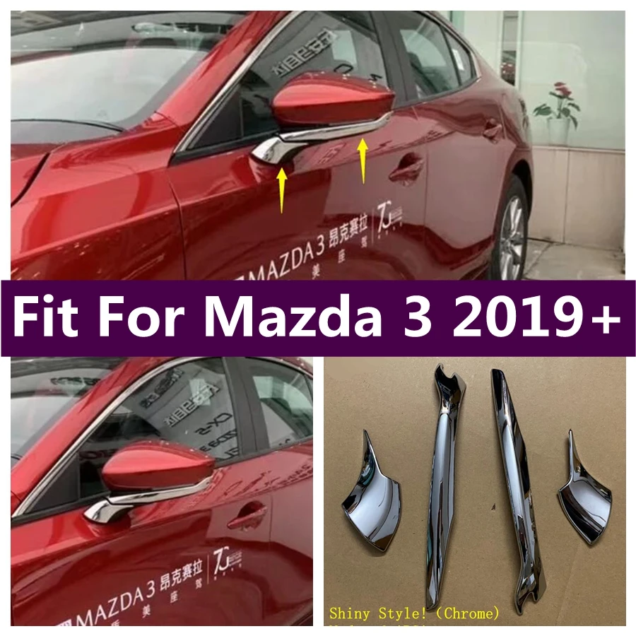 

ABS Chrome Outside Door Rearview Mirror Anti-rub Rubbing Decoration Strip Cover Trim Fit For Mazda 3 2019 - 2023 Car Accessories