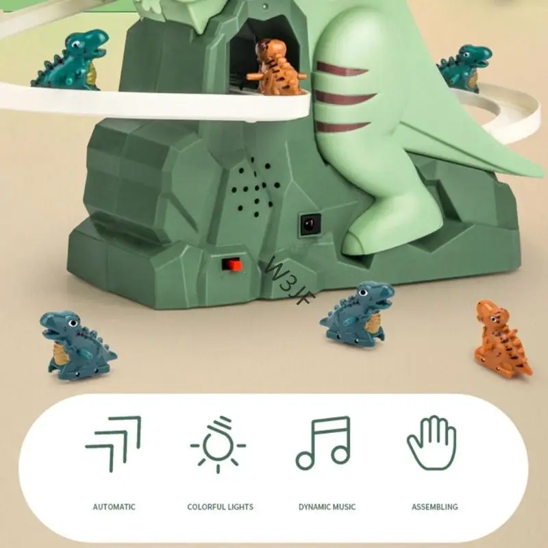 W3JF Climbing Dinosaur Race Track speelgoed met muzieklichtontwikkeling speelgoed voor Toddler