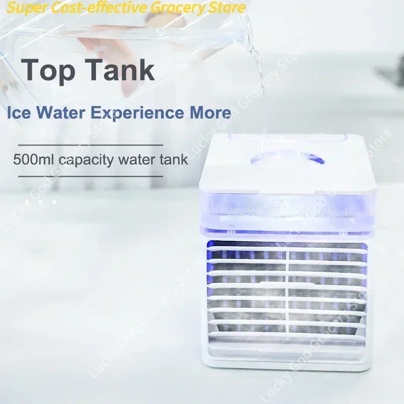 2025 مكيف هواء متنقل جديد مع مصباح مبيد للجراثيم بالأشعة فوق البنفسجية USB مبرد الهواء سطح المكتب مروحة تبريد صغيرة دعم دروبشيبينغ