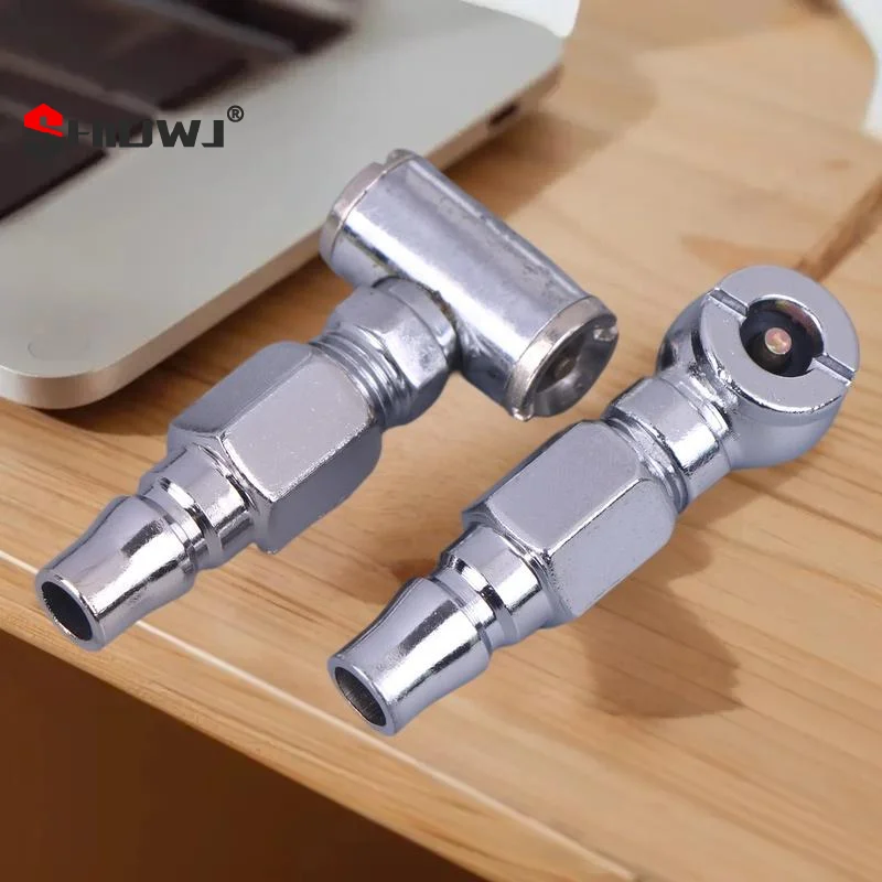 

Single/Double Head Silver Inflator Adapter for Motorcycle Tire, Quick Connect Inflatable Nozzle 1 Piece