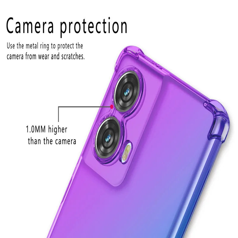 Gradient Silicone TPU Case For Motorola G75 G35 G55 G85 E14 G04S G24 Power G84 G34 G54 G14 5G Protective Cover Coque Fundas