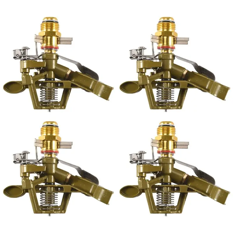 THIVN-4Pcs 1/2 Inch Heavy Duty Impact Sprinkler Head Perfect For Watering Large Gardens Hose End Sprinklers Watering Tools