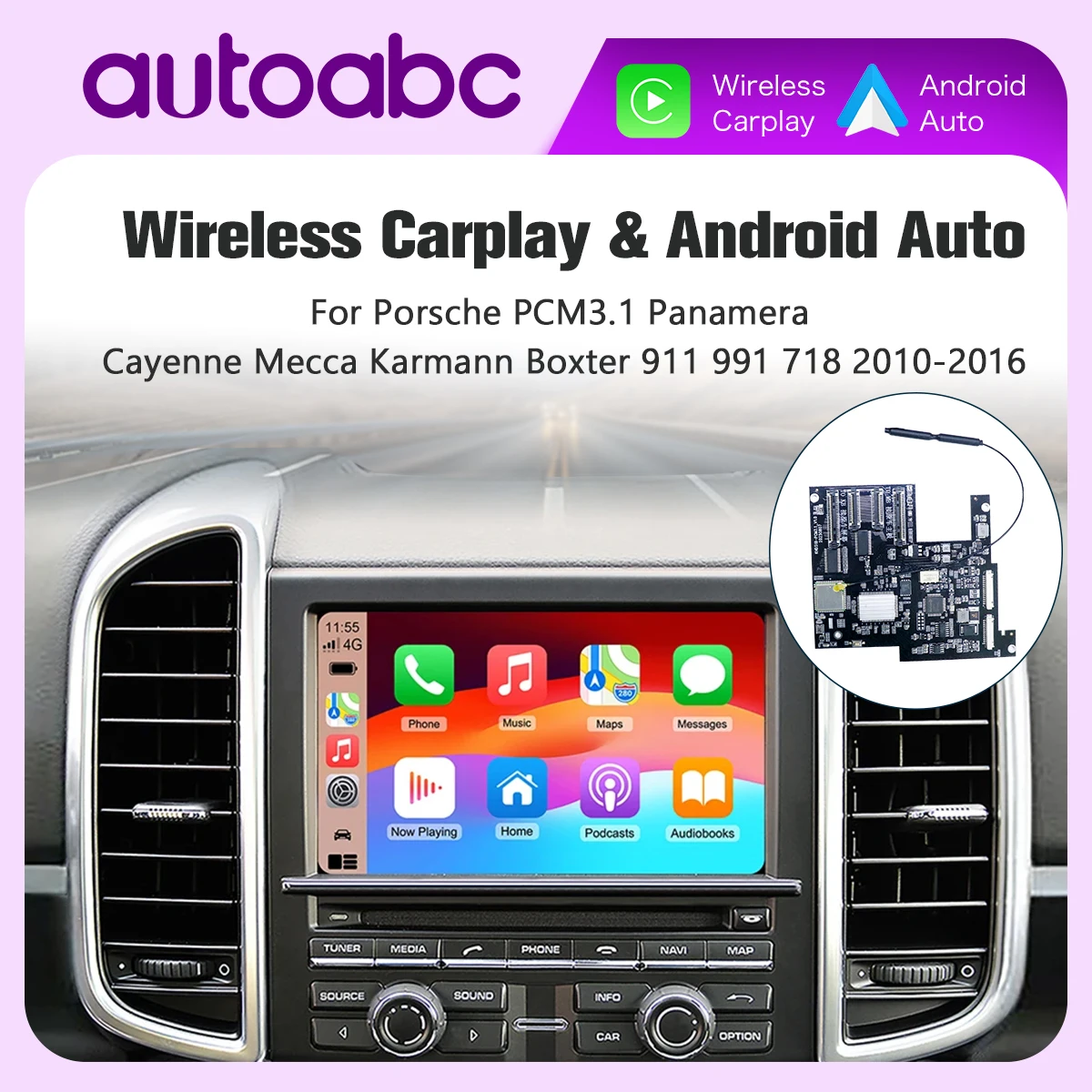 Drahtloses Carplay-Android-Automodul für PCM3.1 Panamera Cayenne Cayman Macan Boxster 911 991 718 AirPlay Mirror Link